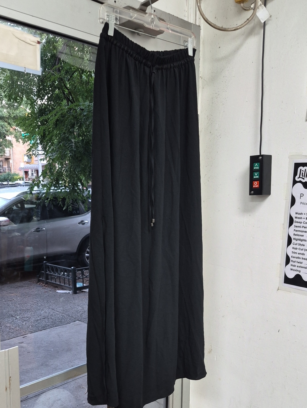 Zara Black Maxi Skirt with Drawstring Waist